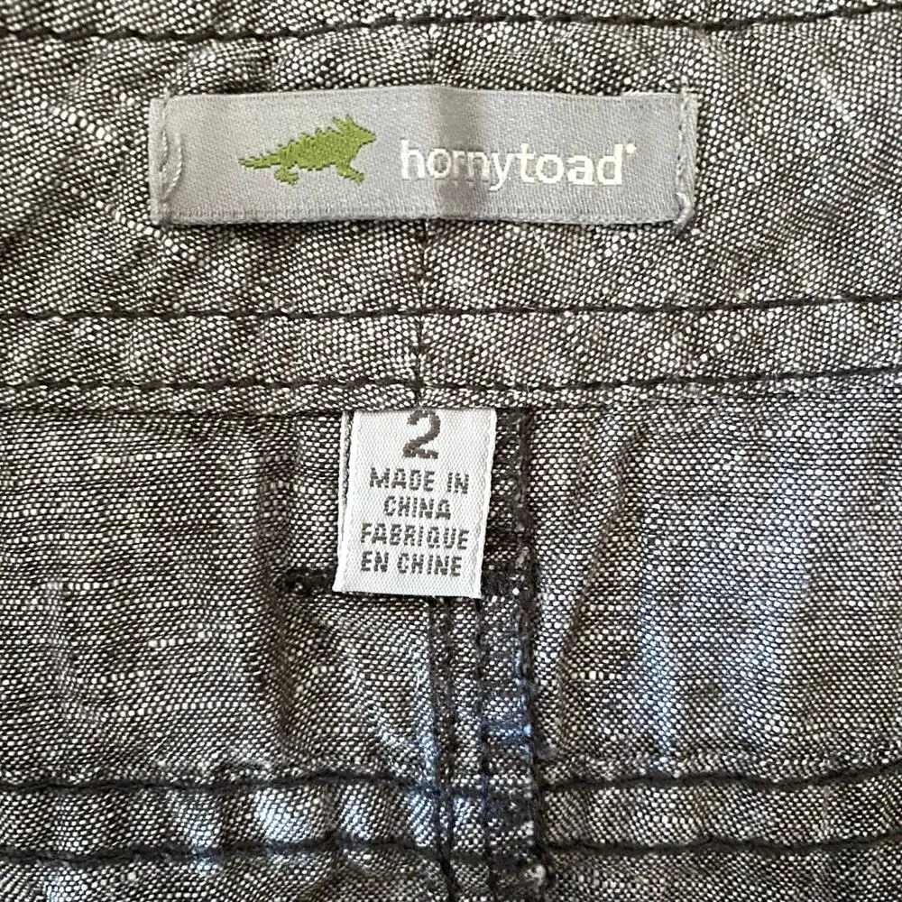 Horny Toad Size 2 Lithe Venti Charcoal Chambray Mini Skirt Linen Grey Gray - Image 4
