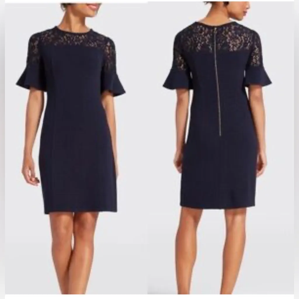 Draper James Solid Flutter Navy Dress - Image 2