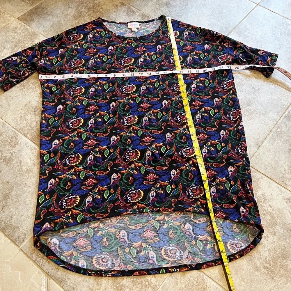 Lularoe Carley hi low short sleeve paisley mini dress scoop neck xs - Image 3