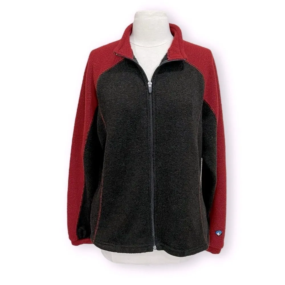 Kuhl Brown with Red Alpaca Full Zip Sweater Size Large - Image 12