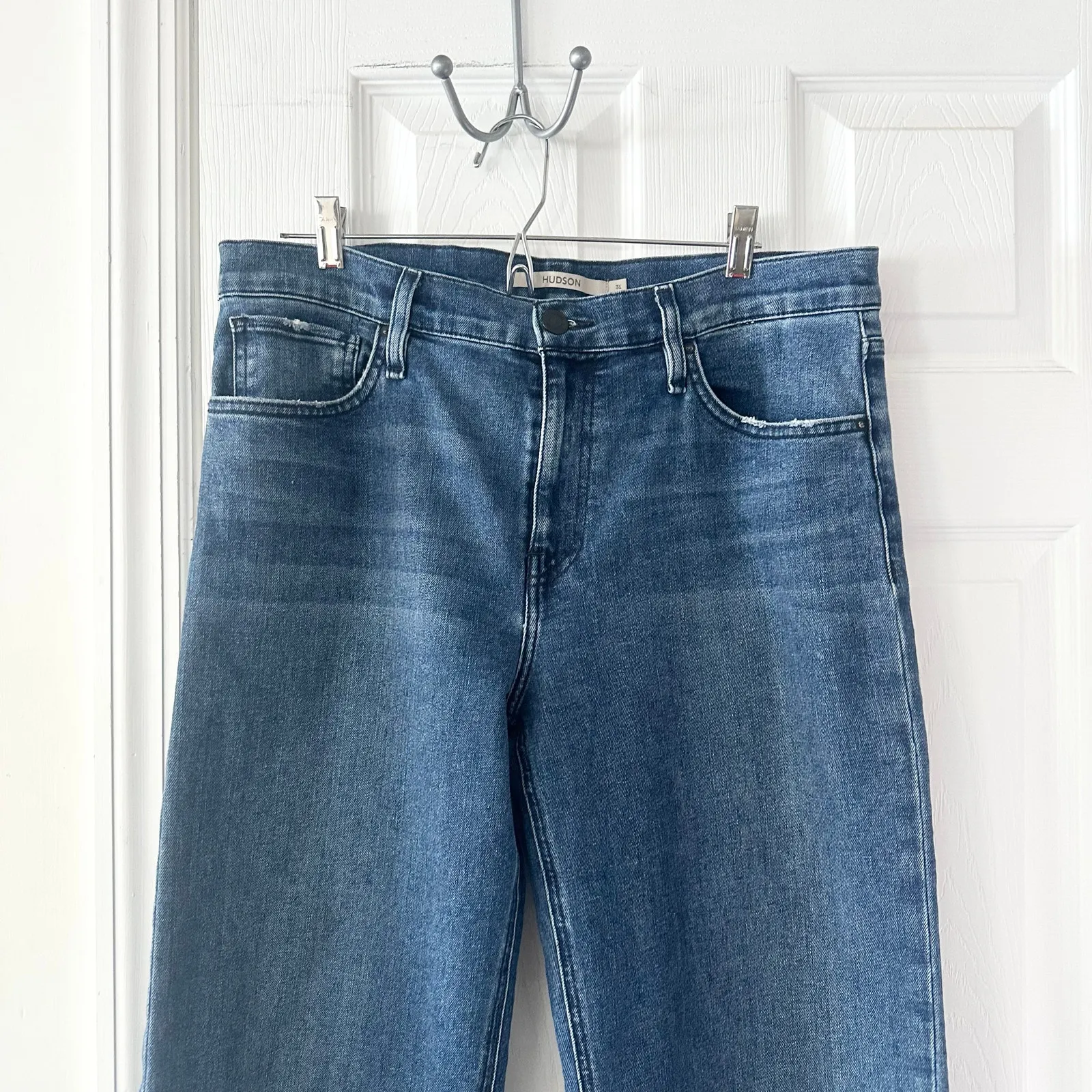 Hudson Denim Rosie High Rise Wide Leg Jeans in North Fork Wash Waist 31 - Image 3