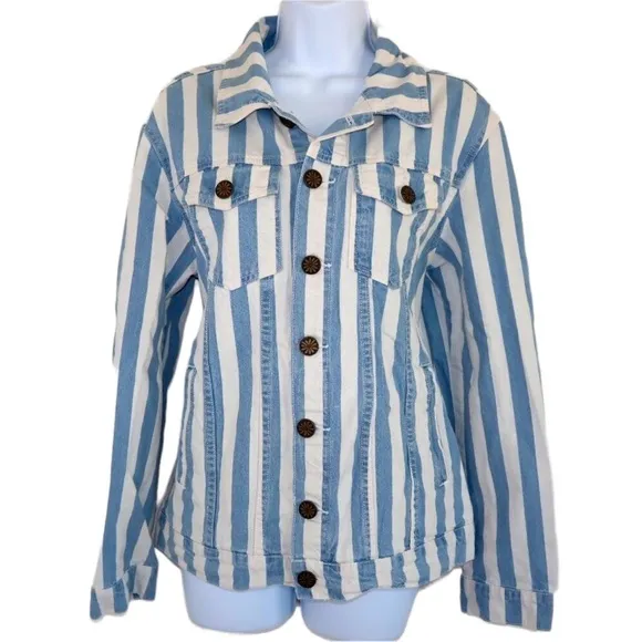 Show Me Your‎ Mumu Drine Denim Jacket Marina striped S - Image 2