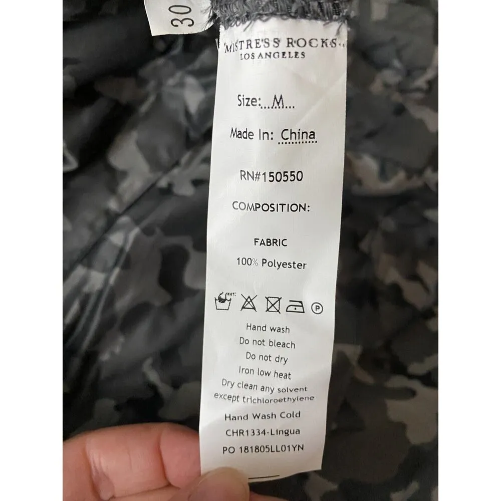 MISTRESS ROCKS Lingua Gray Camo Jogger Parachute Pants Medium NWT - Image 10