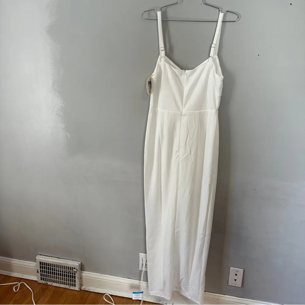 Here Comes The Sun Love To Love Front Split Maxi Dress White NEW Medium - Image 7