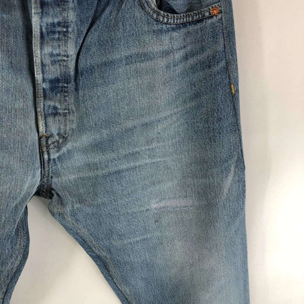 Re/Done Levis Womens Jeans 70s Straight Indigo Wash High Rise Button Fly 24 - Image 2