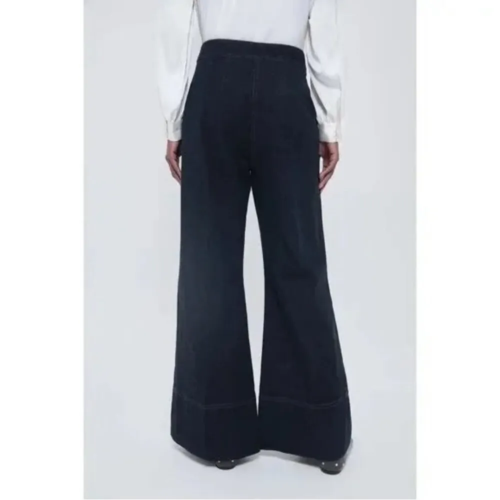 Tuckernuck x India Hicks Wide Leg Jeans Size 8 NWT High Rise Dark Wash $198 - Image 4