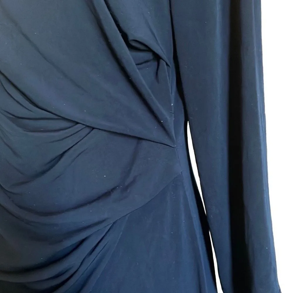 Vince Camuto 🔴  Women's Long Sleeve Drape Waist Dress Navy Size 10 - Image 3
