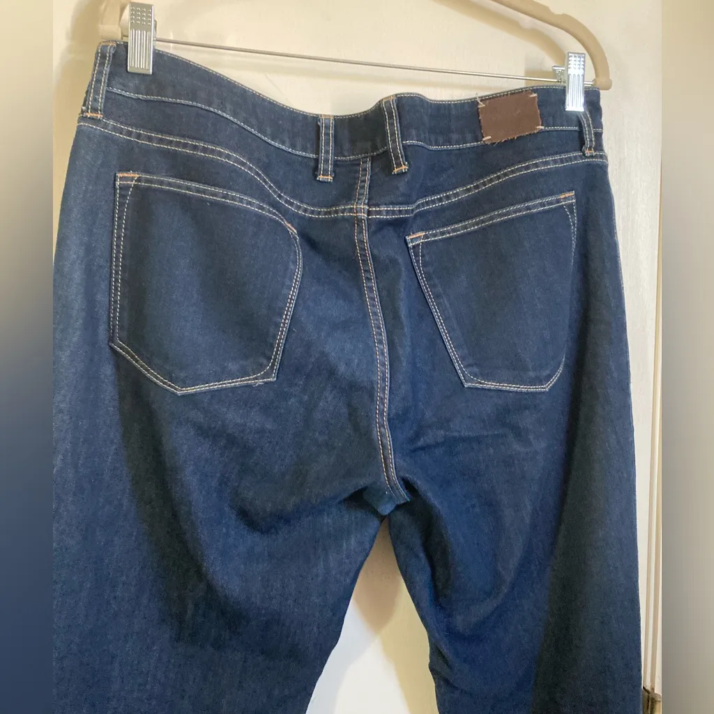 Banana Republic Dark Wash Curvy Bootcut Zip Up Blue Denim Jeans A208 - Image 7