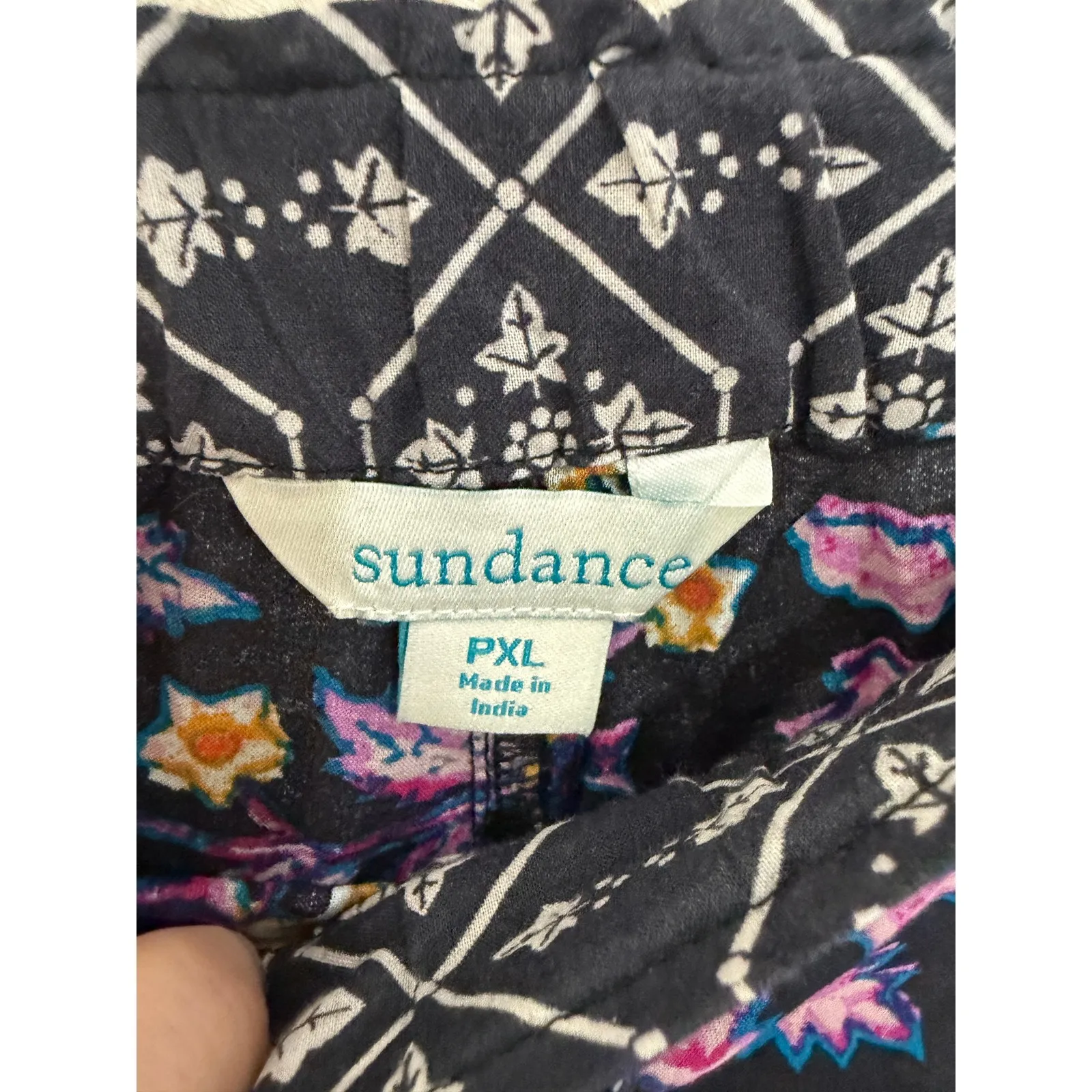 Sundance Leia Floral Print Cotton Cropped Pants Women's Size Petite XL‎ Boho - Image 6
