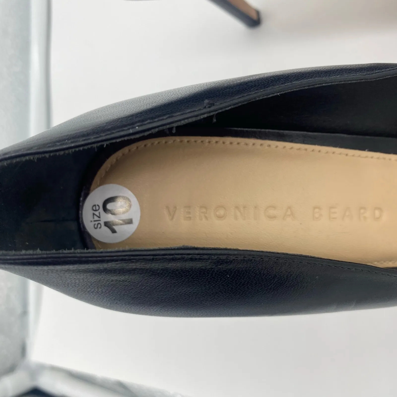 Veronica Beard Lisa Black Leather Pointed Toe Pumps Heels Women's size 10 - Image 6