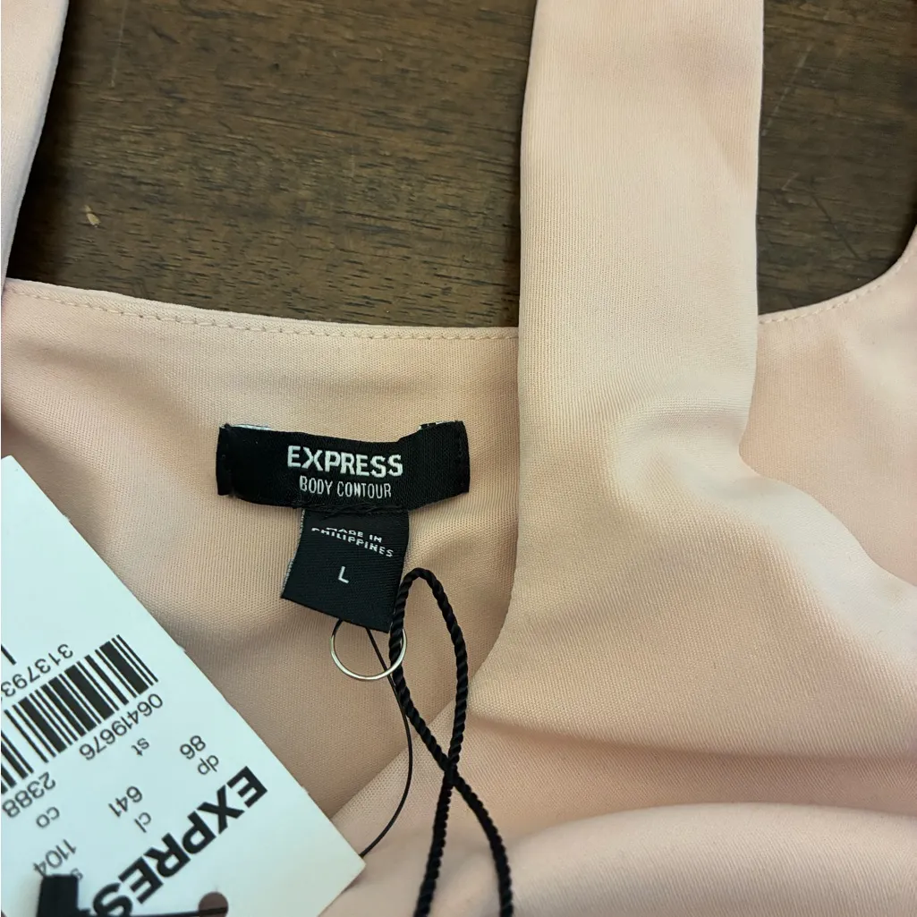 Express Body Contour Tank Top Square Neck Women’s Large Nude Beige Tan New NWT - Image 3