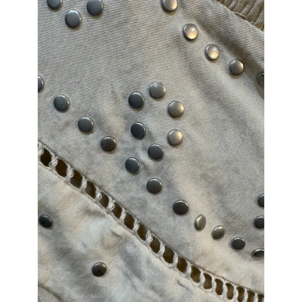 MUNTHE Capture Studded Drop Waist Long Sleeve Dress In Beige WOMENS SIZE 36 1300 Tan - Image 6