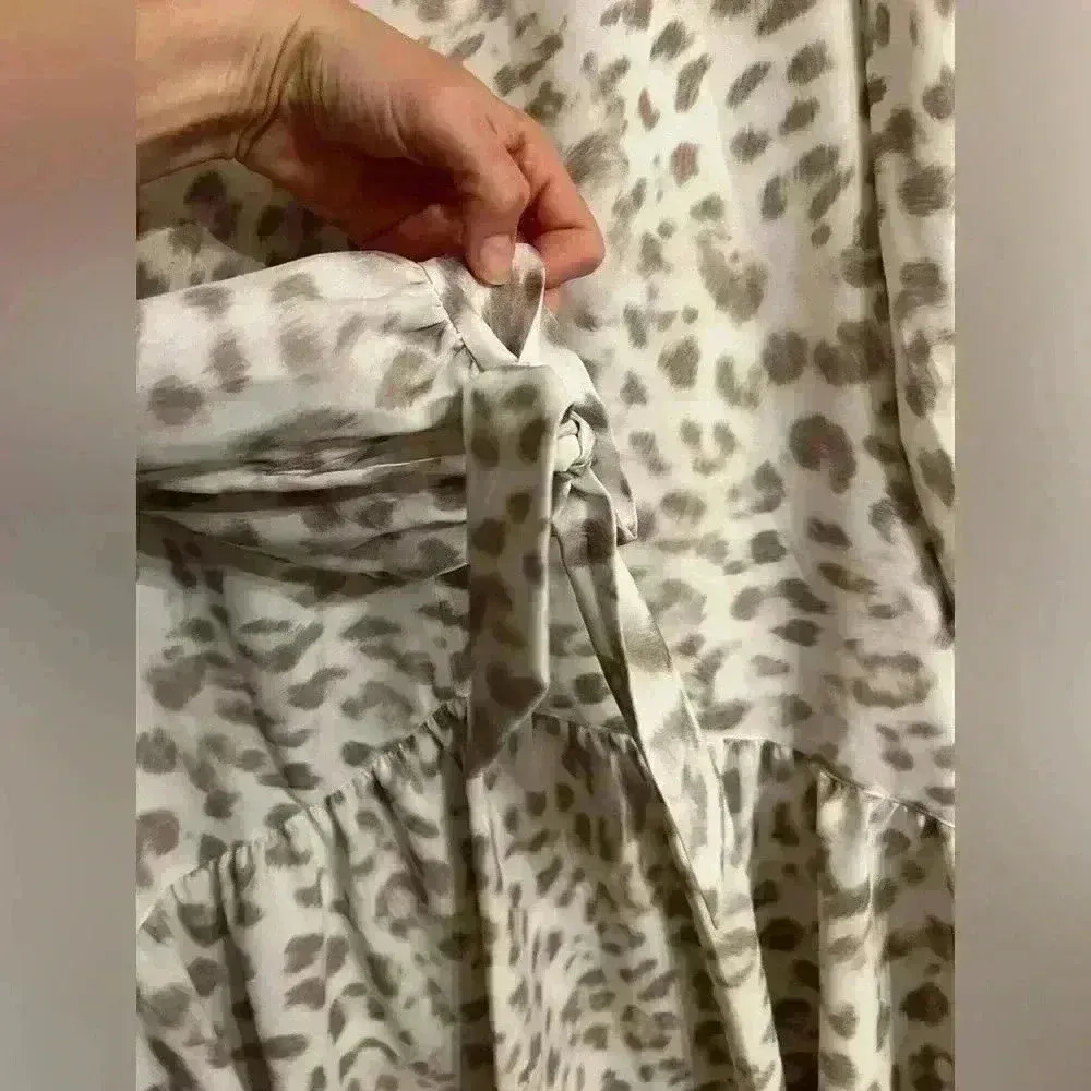 ANTHROPOLOGIE— Cheetah Dress Ruffle Bottom Mare Mare Dress: M - Image 7