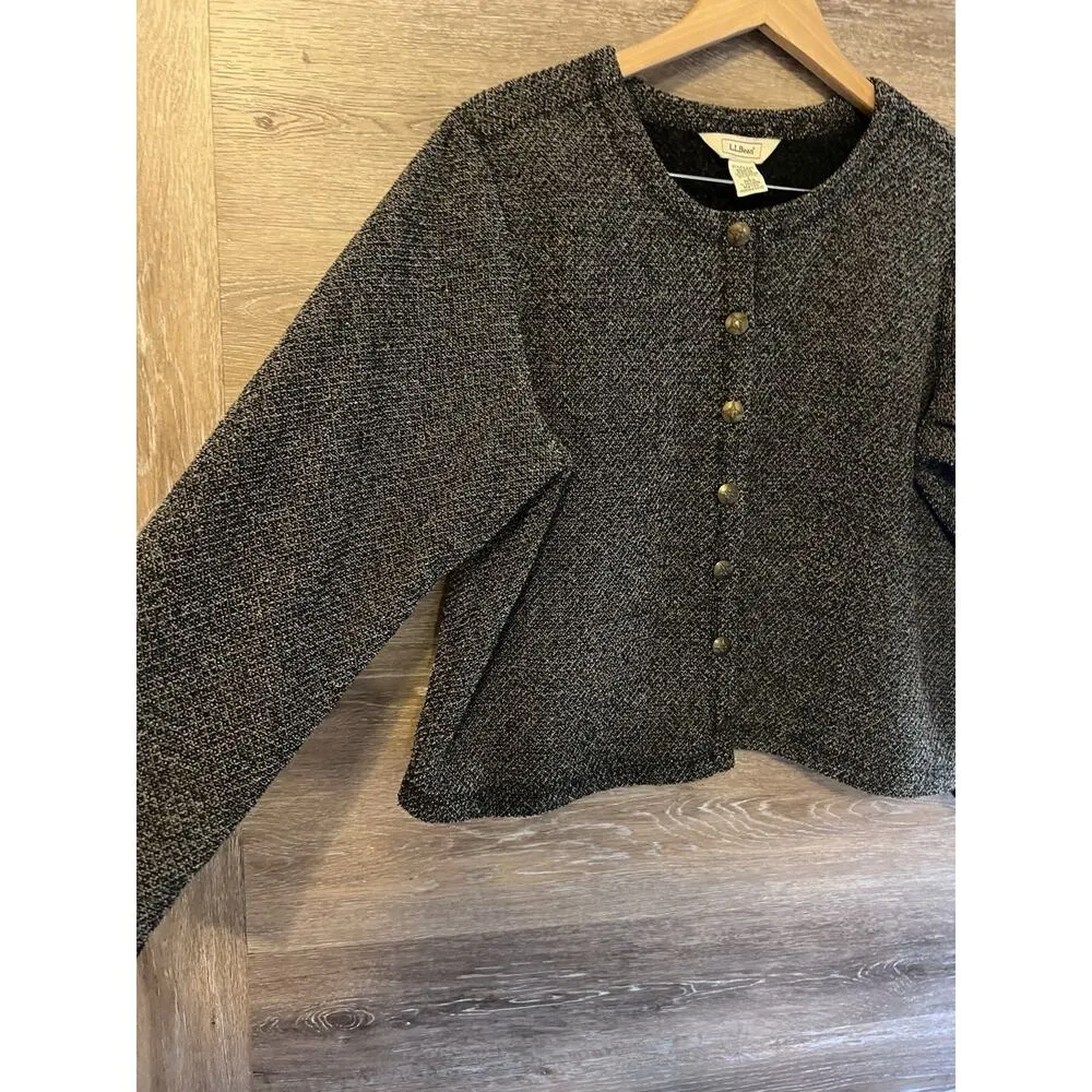 LLBean Jacket Women Sz L Cardigan Academia Cabincore Gorpcore Vintage Button - Image 6