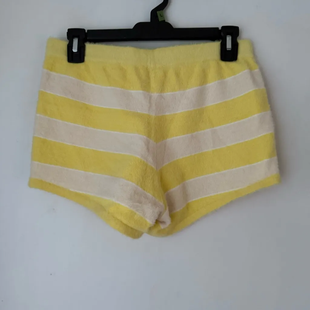 For Love & Lemons Sleepy Stripe Yellow Knit Shorts S - Image 8