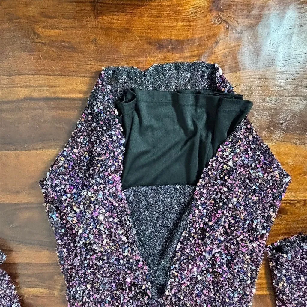 Parker Women's Sequin Dress Size 12 Multicolor Long Sleeve‎ Party Short - Image 4