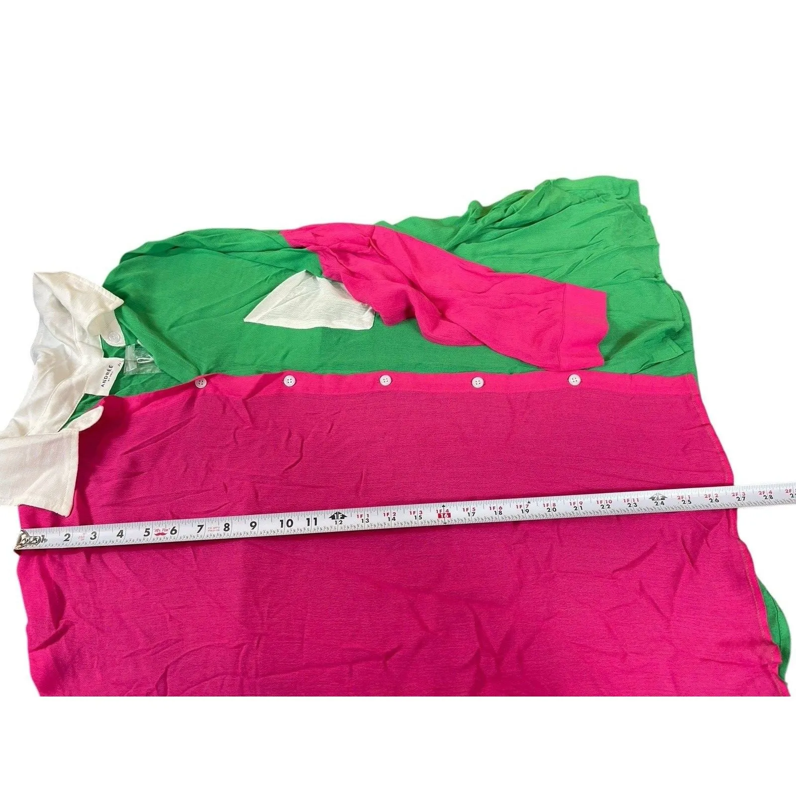 Andrée by Unit Women’s Colorblock Button Front Blouse Pink Green White 2X NWT - Image 6