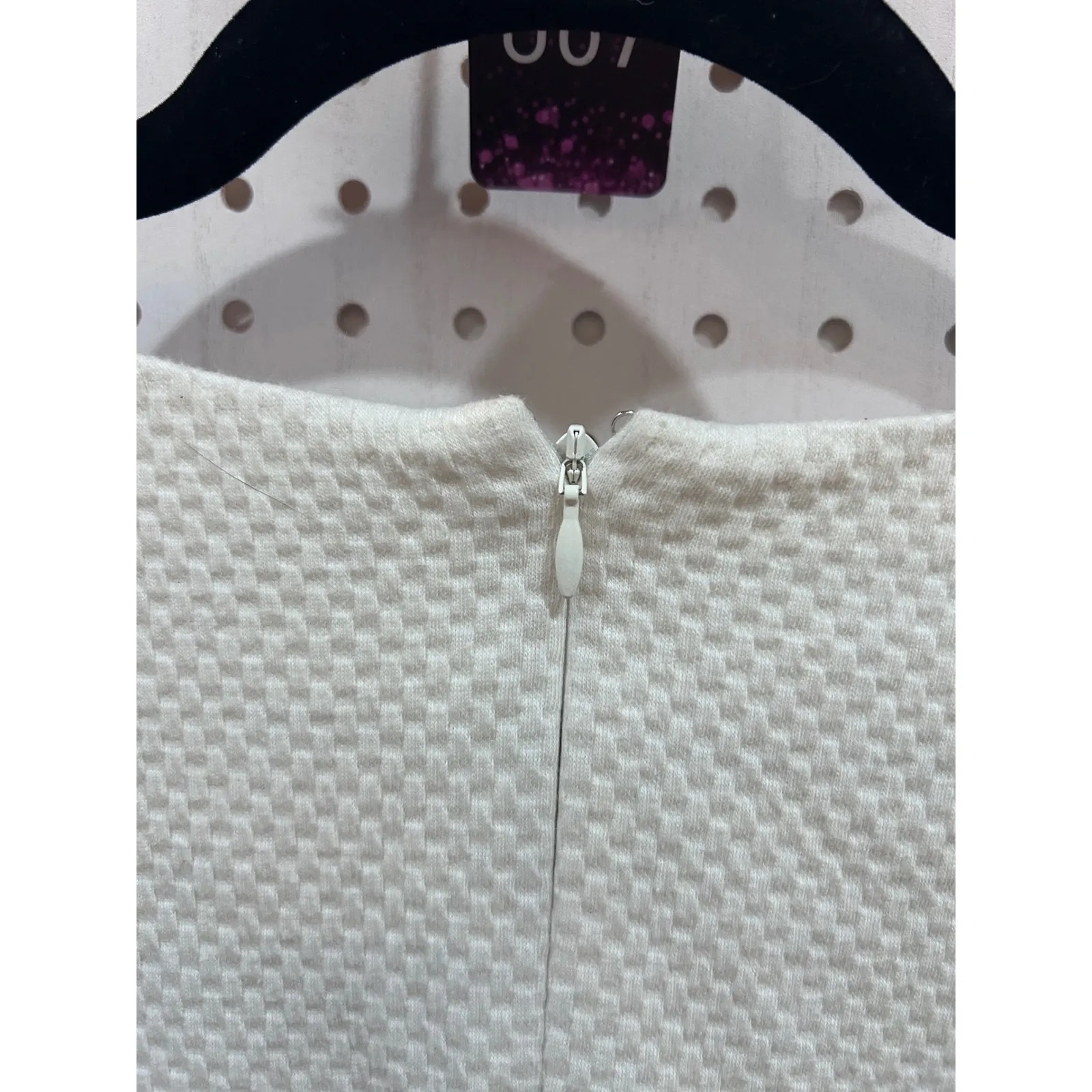 LOFT Black White Textured Knit Sweater Dress Women's Size 12 Long Sleeve - Image 8