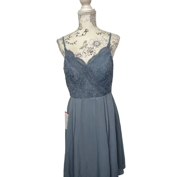 JJs House A-Line V-neck Knee-Length Chiffon Lace Bridesmaid Dress Size 8 NWT‎ - Image 9