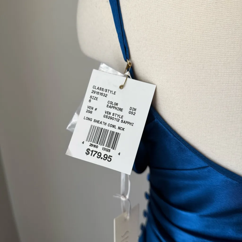 David’s Bridal sapphire blue bridesmaid dress - Galina Signature - Image 8