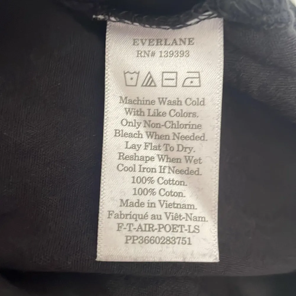 Everlane The Air Poet Tee Long Sleeve Shirt Black Size XSmall - Image 7