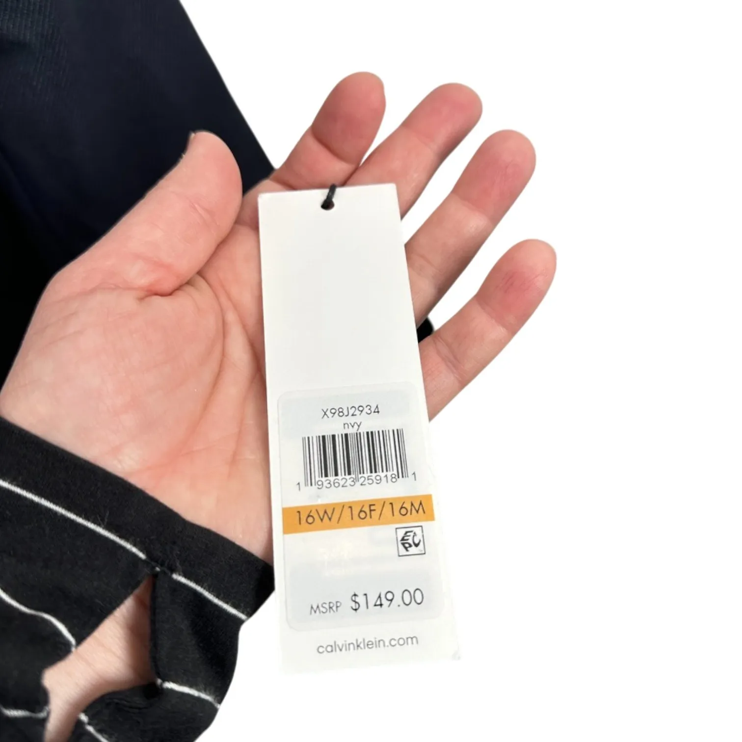 Calvin Klein Women's Navy Blue Collarless Suit Blazer Size 16W NWT Office Career - Image 11