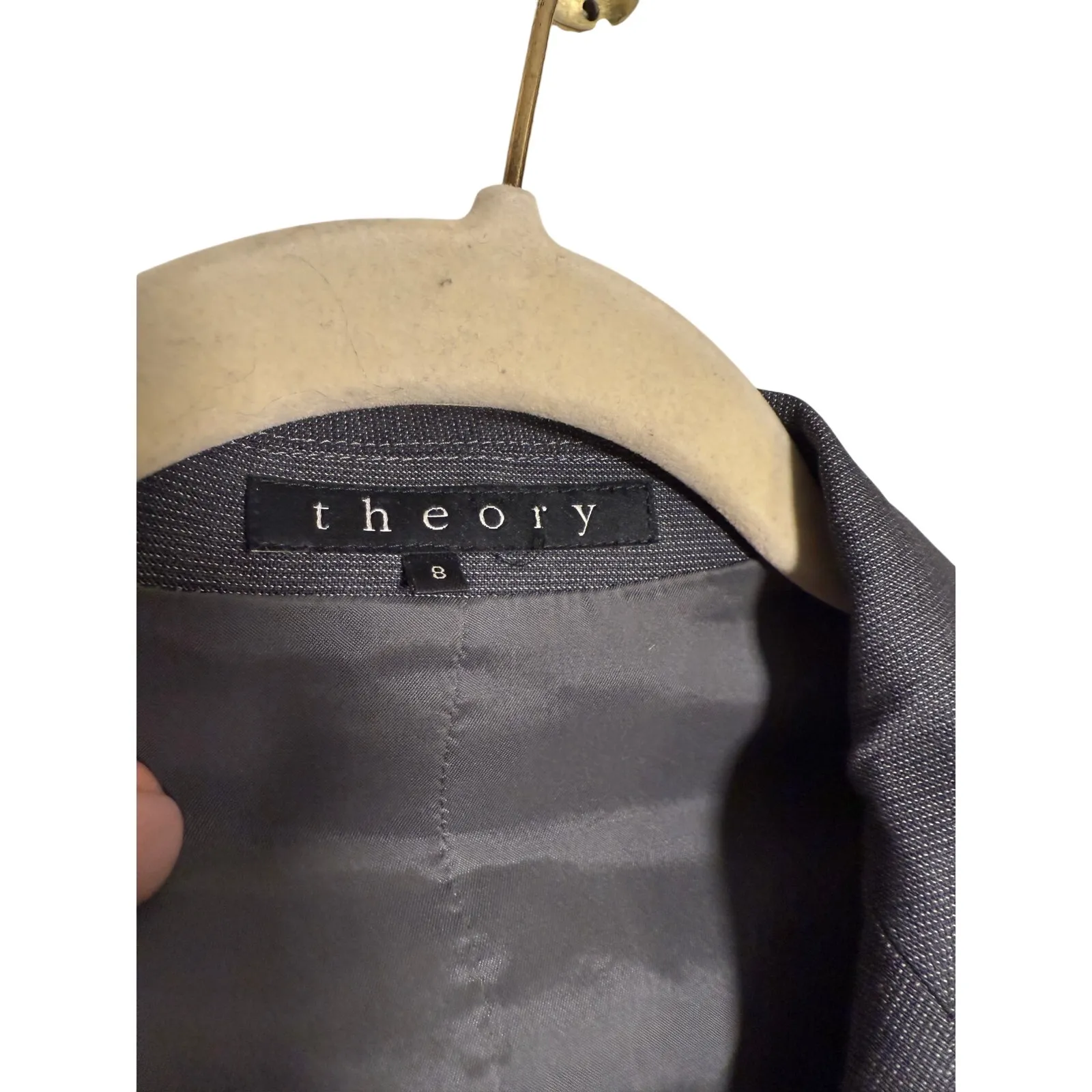 Theory Grey Wool Blend Badelia Blazer Women's Sz. 8 - Image 5