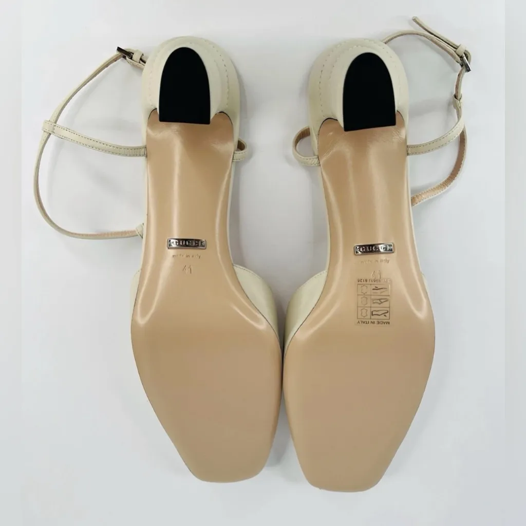 GUCCI WOMEN'S PETITE GG SLINGBACK NAPPA CHARLOTTE PUMPS SIZE EU 41 - Image 7