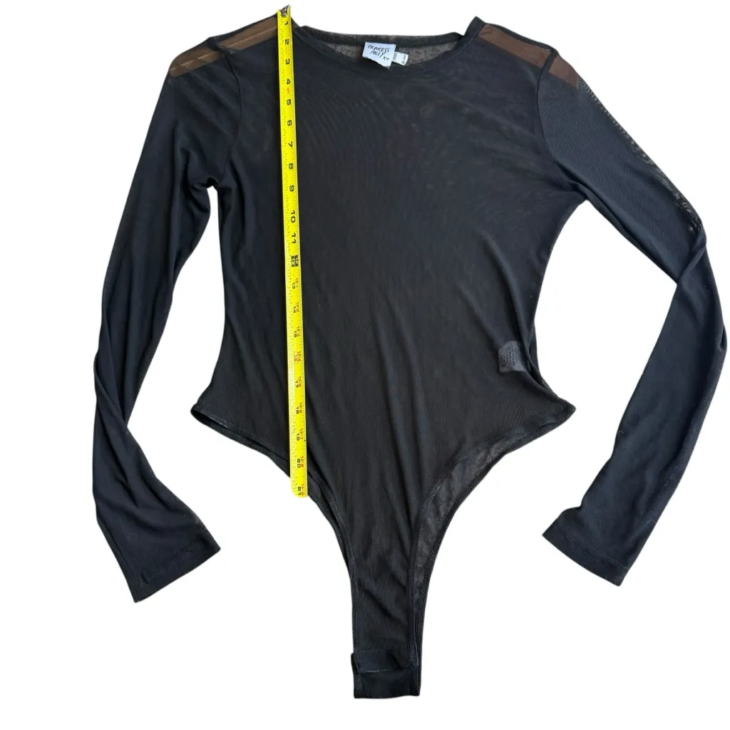 Princess Polly Size 6 Long Sleeve Sheer Mesh Bodysuit Black Baddie Going Out Top - Image 10
