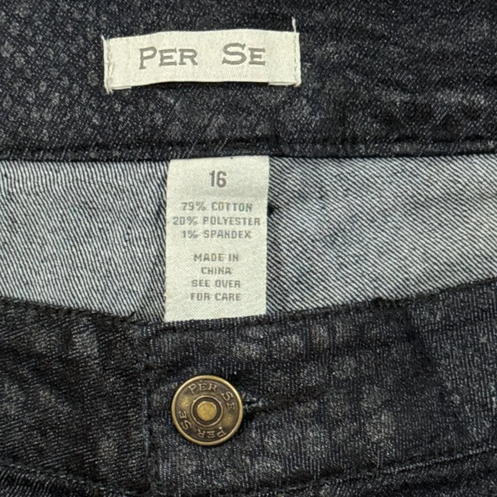 Per Se Womens Size 16 Black Snake Print Stretch Comfort Pants Cotton Slim Fit - Image 9