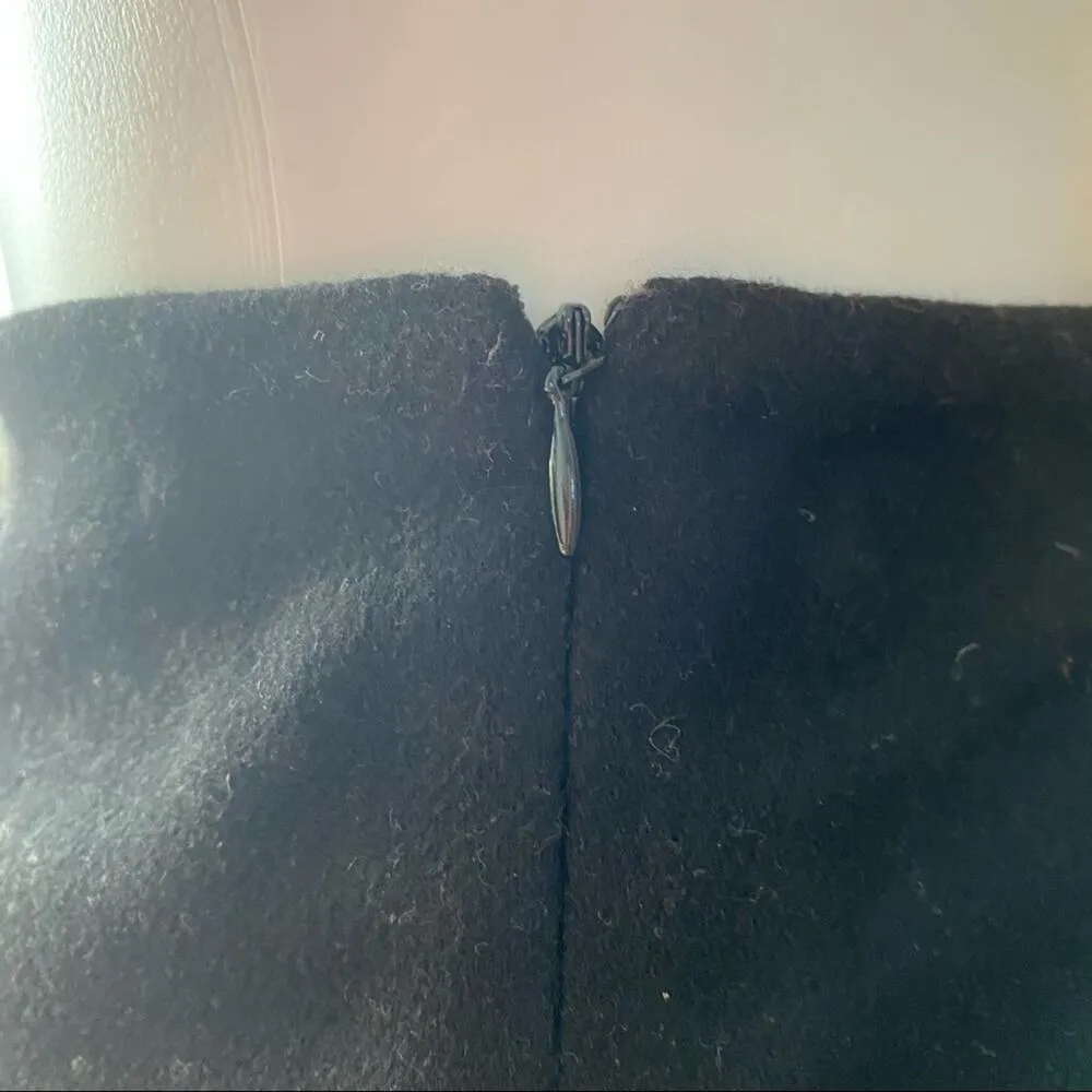 Anthropologie Maeve Black Wool Skirt sz 4 Pencil Skirt Tiered Scallop Hem - Image 7