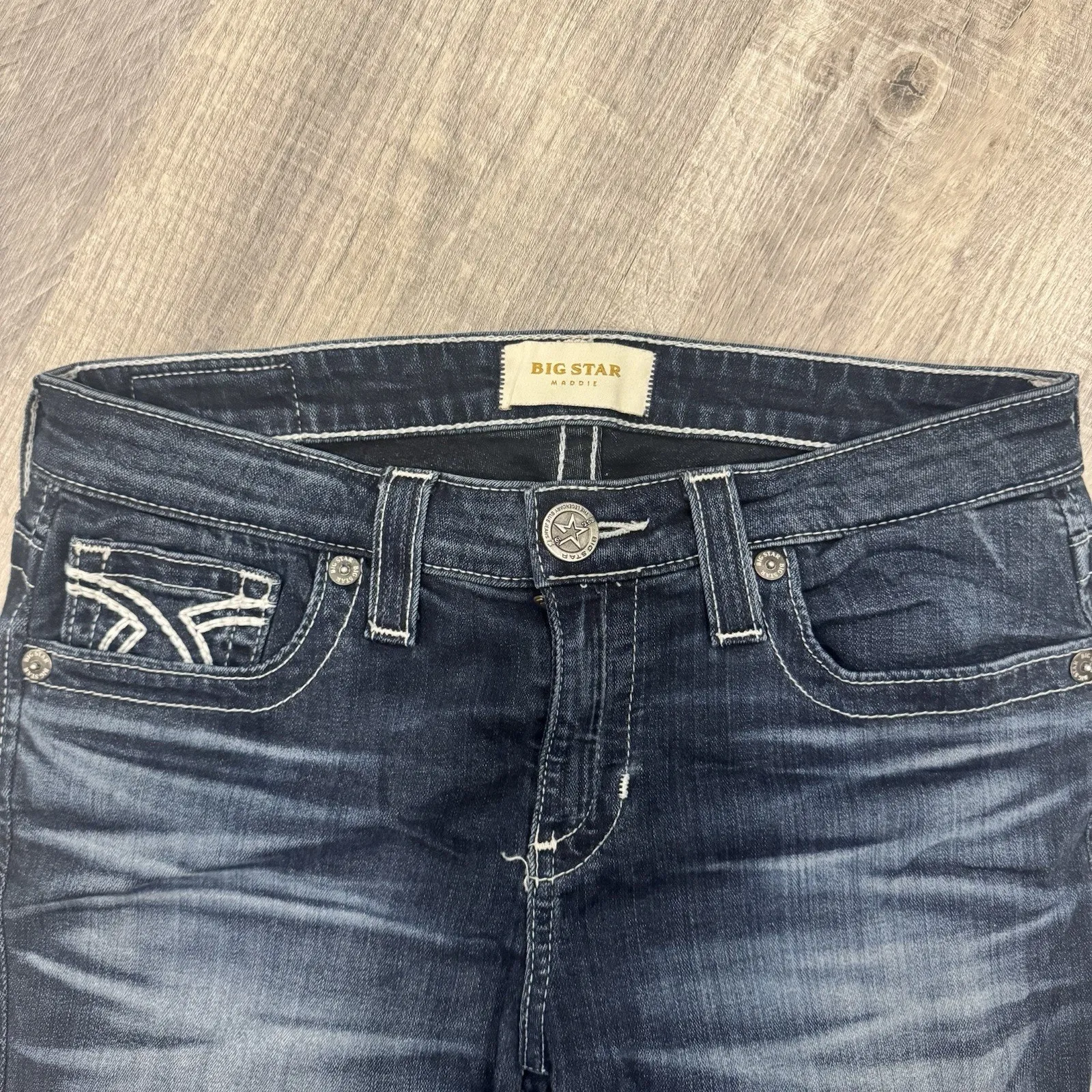 Big Star Maddie Y2K StyleStretch 7/8 Length Jeans Womens Size 27w Dark Blue - Image 3