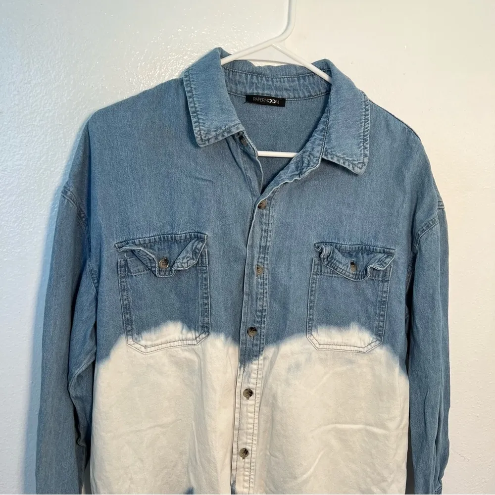 Papermoon Stitch Fix Denim Button Down Bleached - Image 4