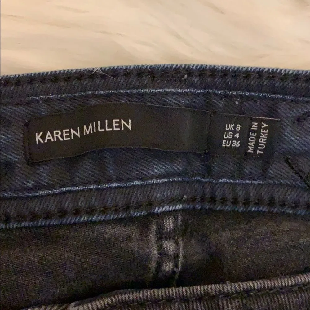 Karen Millen -Two Toned Moto Skinny Jeans Size 4 - Image 6