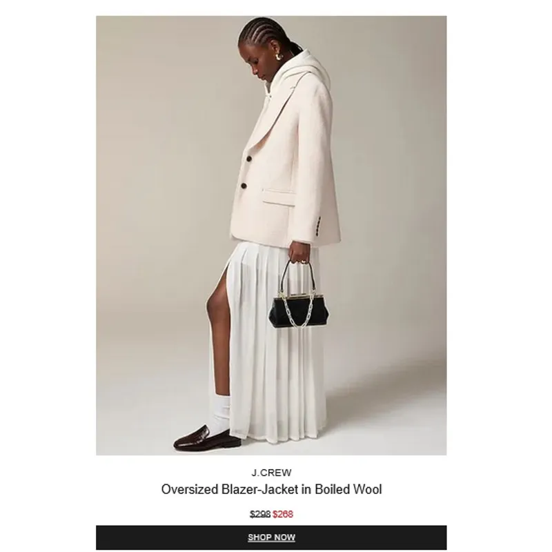 J.Crew Oversized Blazer Jacket in Boiled Wool US 14 Outerwear Career Business‎ Pink - Image 3