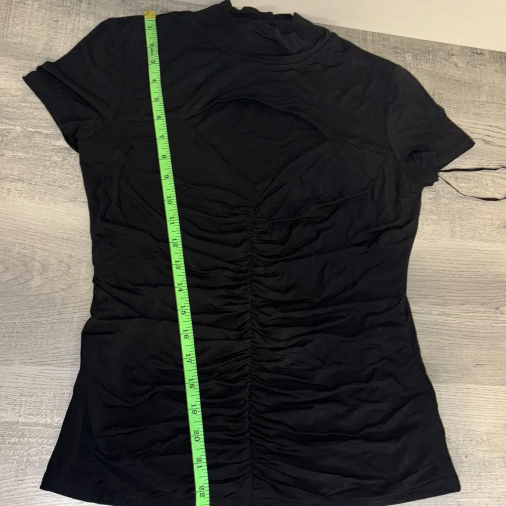 Guess  Black Ruched Cut Out Blouse - Image 6