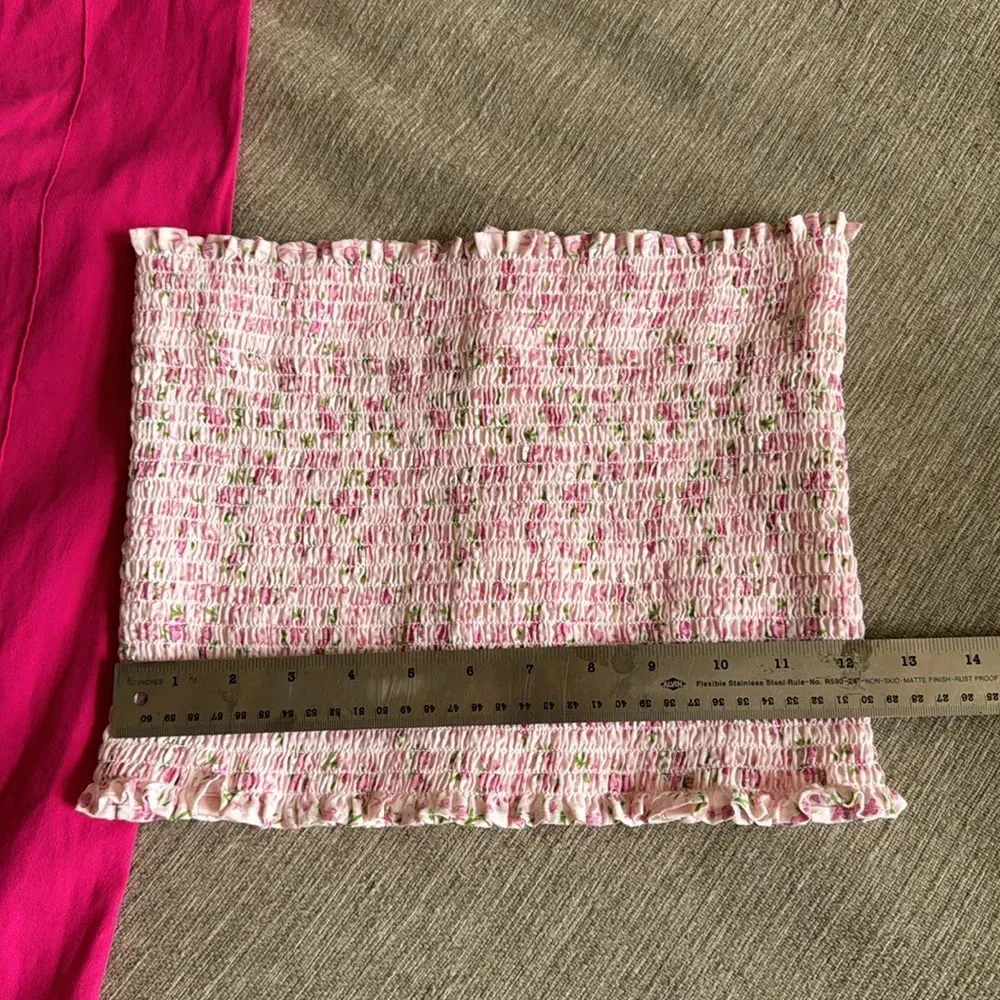 Surgical stretch pink tiny rosette flower elastic Velcro tube top by Dr release Size undefined - Image 15
