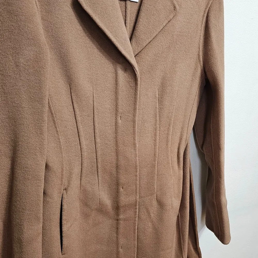 Wool coat with handmade belt Medium Brown Women's Size XS 57006721 - Image 7