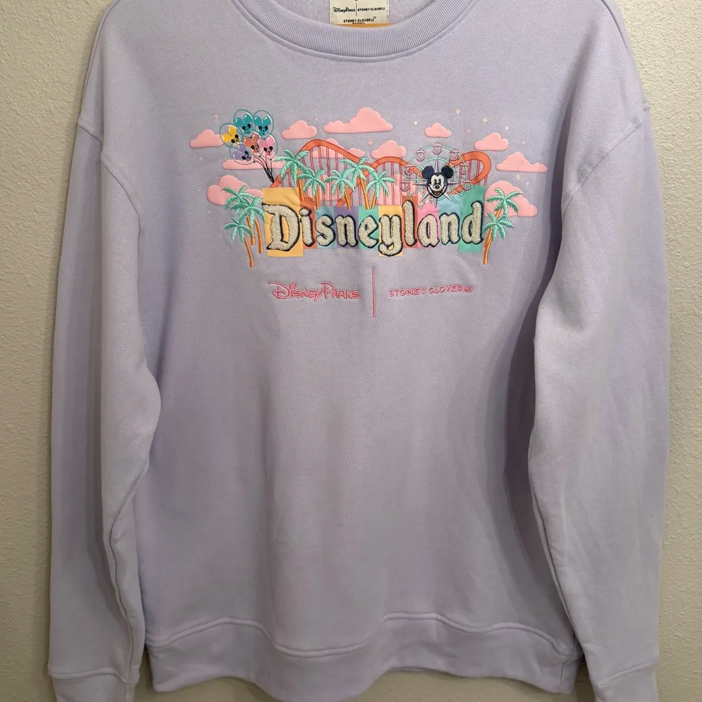 Stoney Clover Lane Disneyland Marquee Lavender Crewneck Sweatshirt Disney - Image 3