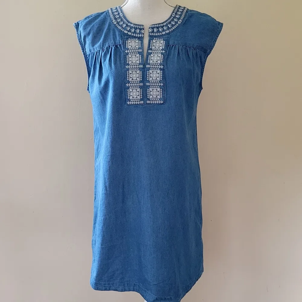 Knox Rose embroidered chambray dress size small - Image 2