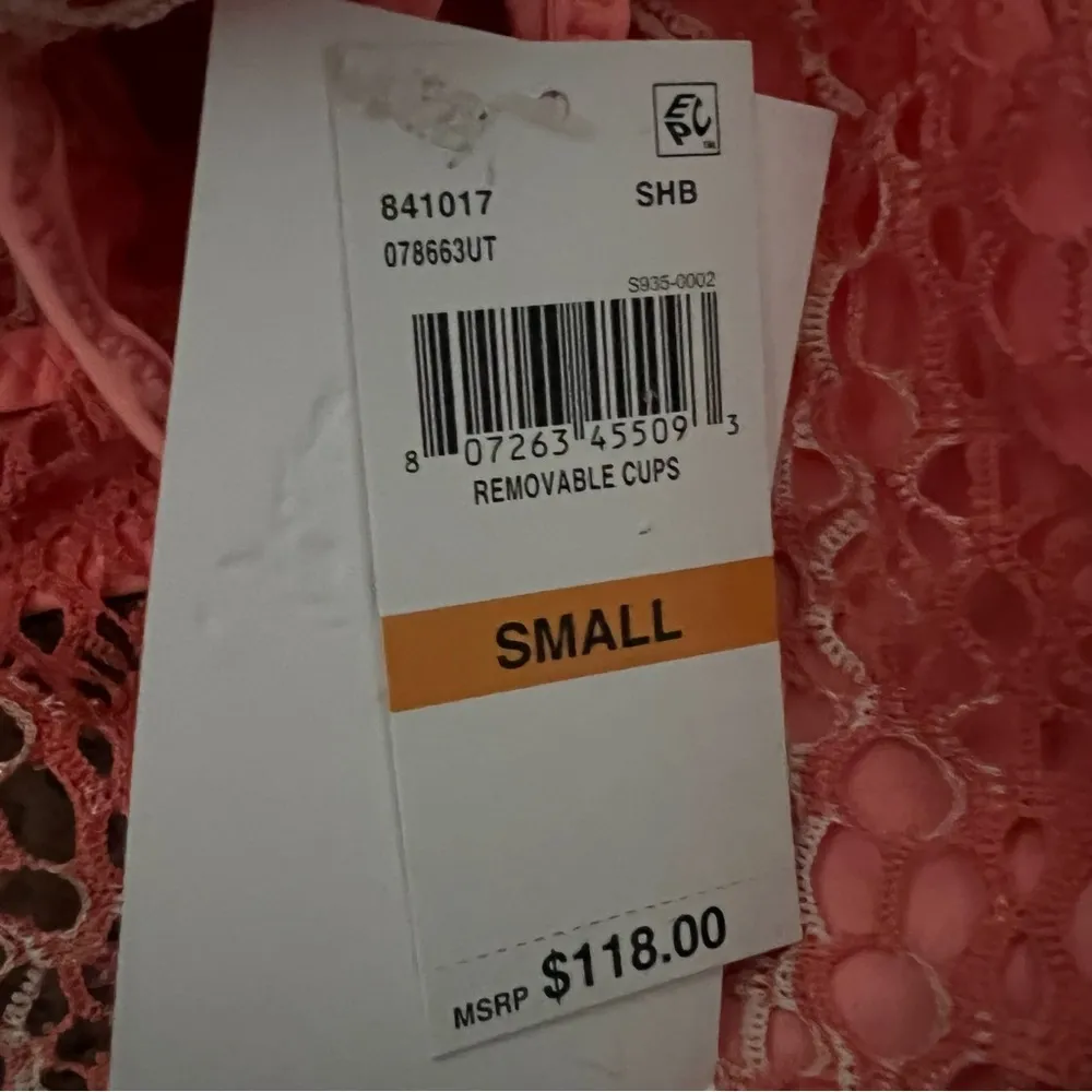 Becca by Becca Virtue Show & Tell Crochet Plunge One Piece Swimsuit Small NWT - Image 5