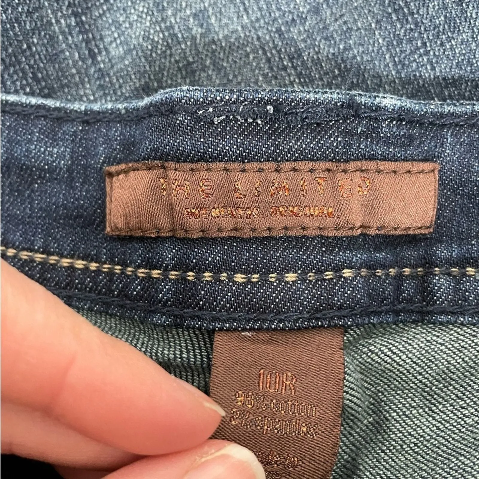 The Limited Vintage Dark Wash Flare Leg Jeans Womens 10 Blue Y2K Flap Pocket - Image 6