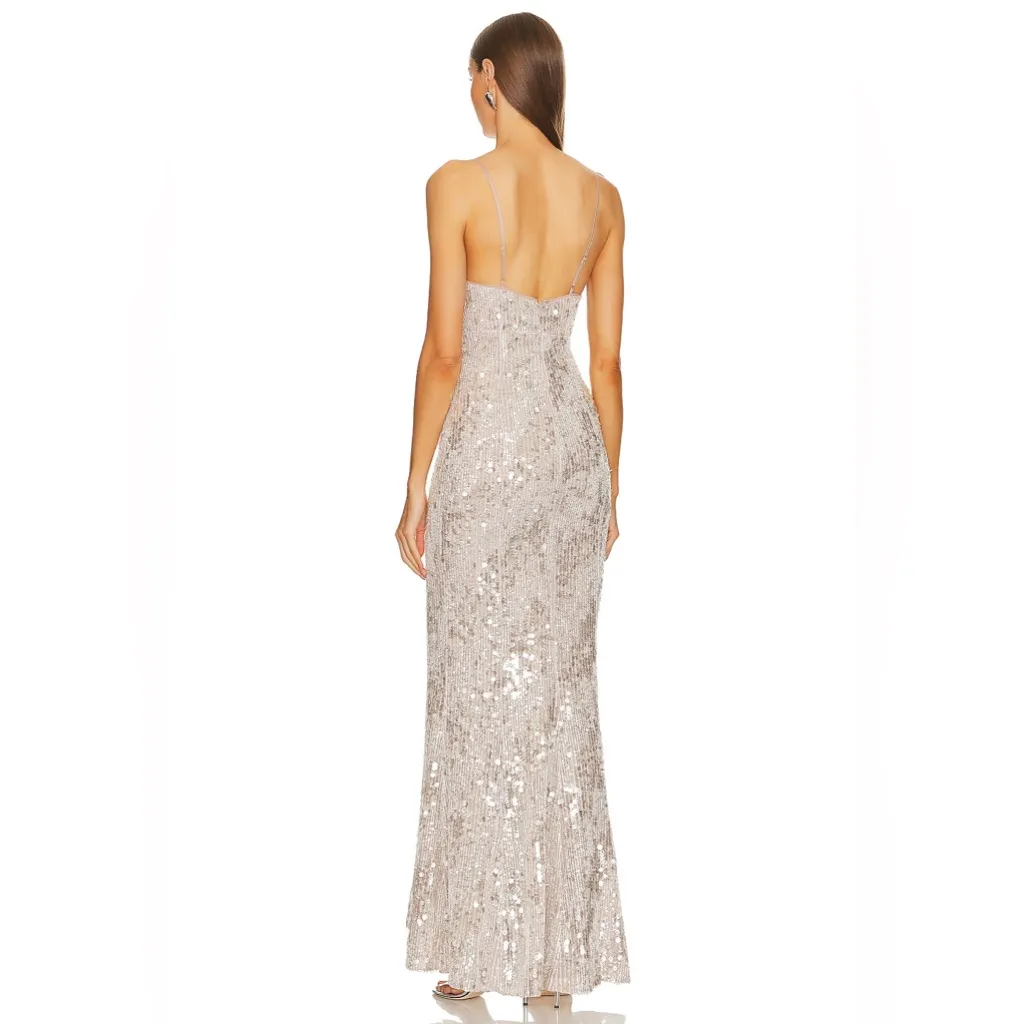 Michael Costello x REVOLVE Marlene Gown in Frost‎ size medium NWT - Image 2