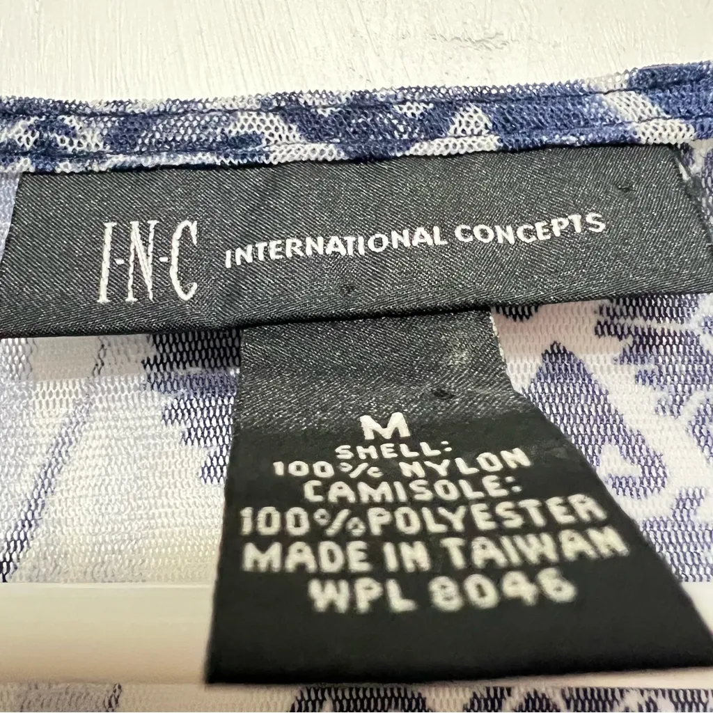 Inc international nylon bohemian top #Box U: Blue Size M - Image 4