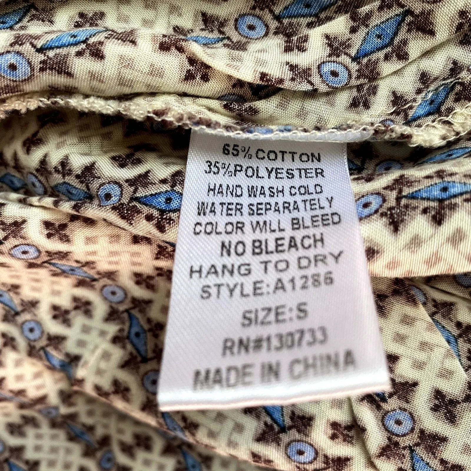 Umgee Bohemian Bell Sleeve‎ Tunic Dress Mixed Print Lace Trim Size Small - Image 6