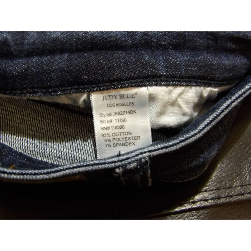 Judy Blue Womens‎ Dark Wash Mid Rise Destroyed Skinny Fit Jeans 11/30 11 30 - Image 6