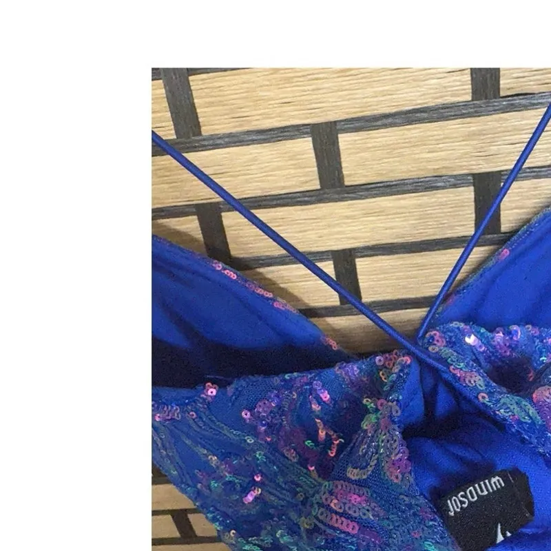 Windsor Blue/Purple Sequin Mini Dress Size Medium - Image 6