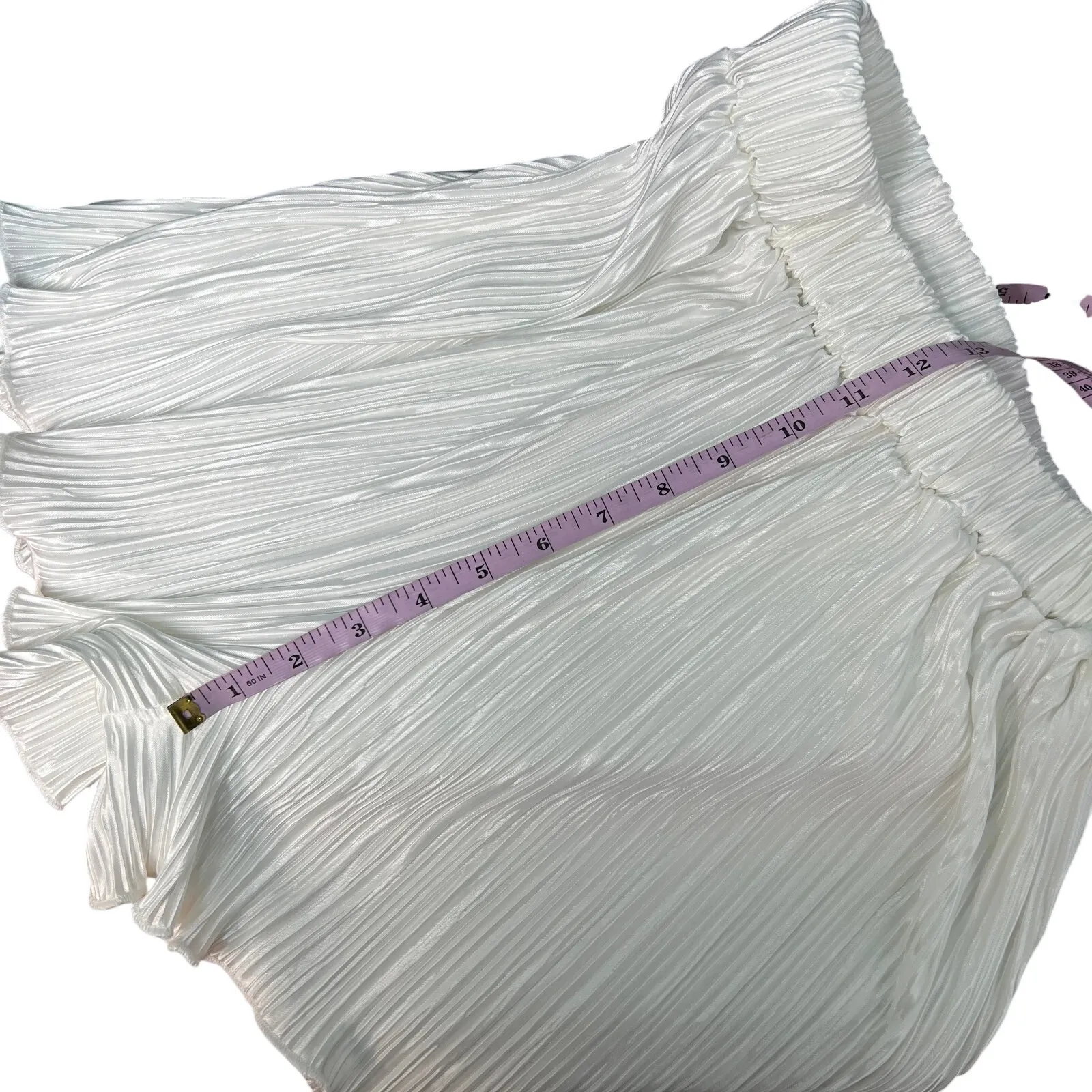 Womens Pleated Pull On Shorts Womens Small Fairy Coquette Angelcore Event Party White - Image 4