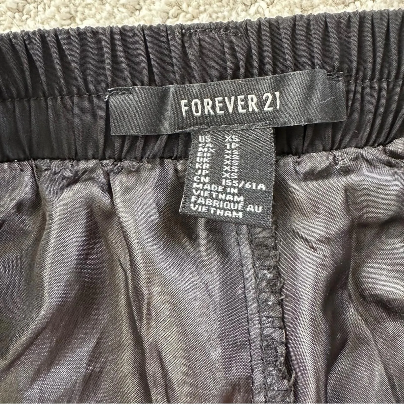 Forever 21 Bow Elastic Waist Mini Skort Skirt BLACK XS - Image 4