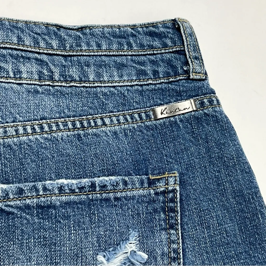 KanCan Mom Denim Jean Short Frayed Cutoff Relaxed Thigh Womens Size 13 / 30 NEW‎ Blue - Image 12